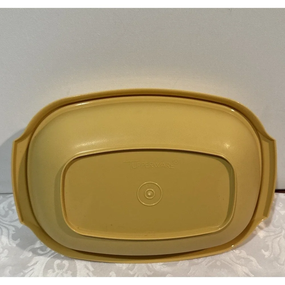 Vintage Tupperware Harvest Gold 3‎ Piece Vegetable/Rice Steamer Strainer Gold